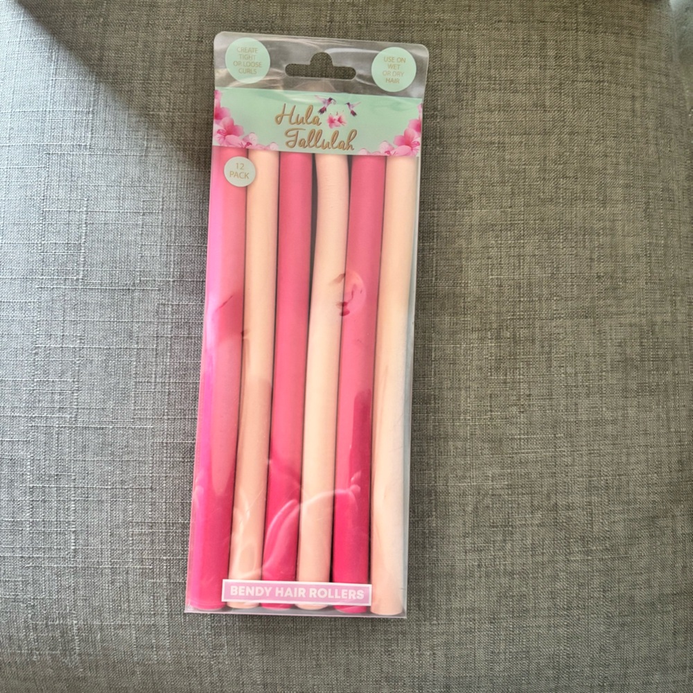 Pink and Cream Bendy Hair Rollers